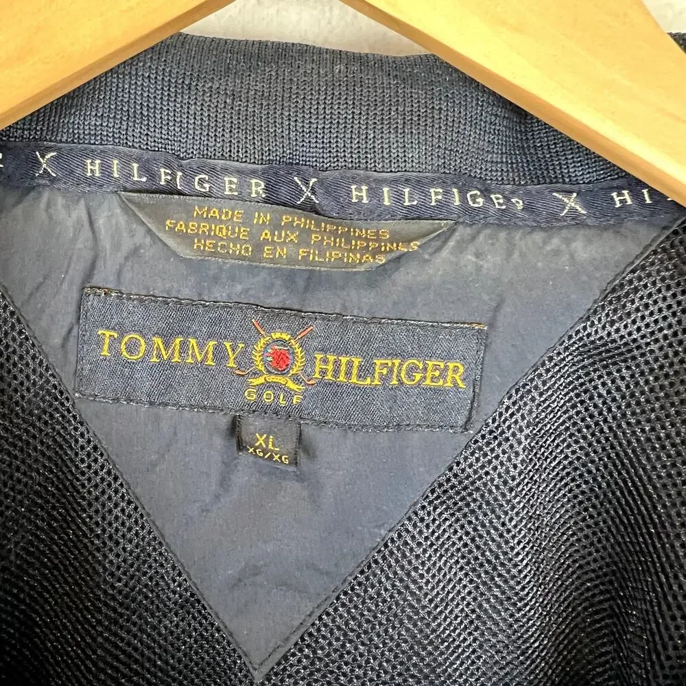 VTG Tommy Hilfiger Golf Jacket Mens XL‎ Navy Blue Bomber 90s Streetwear Y2K